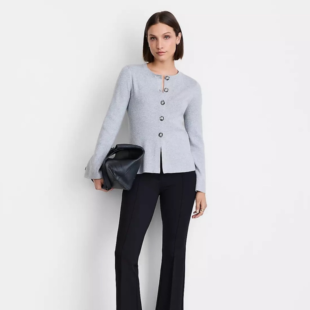 LOFT Versa Heathered Front Split Cardigan